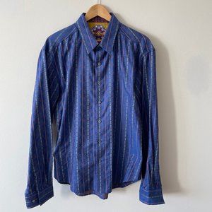 Robert Graham Sport Shirt - Blue with Pinstripe - X-Large